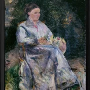 Camille Pissarro - Julie Pissarro im Garten 1874 | Giclée Kunstdruck gerahmt