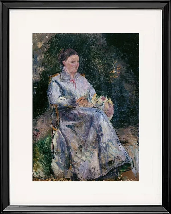 Camille Pissarro - Julie Pissarro im Garten 1874 | Giclée Kunstdruck gerahmt