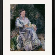 Camille Pissarro - Julie Pissarro im Garten 1874 | Giclée Kunstdruck gerahmt