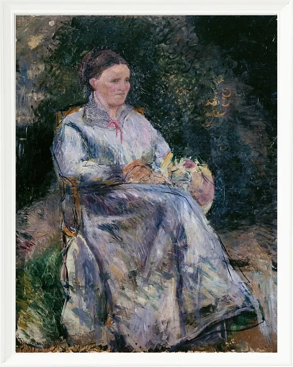 Camille Pissarro - Julie Pissarro im Garten 1874 | Giclée Kunstdruck gerahmt