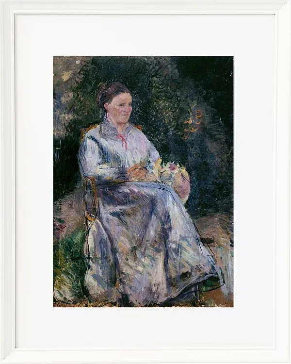 Camille Pissarro - Julie Pissarro im Garten 1874 | Giclée Kunstdruck gerahmt