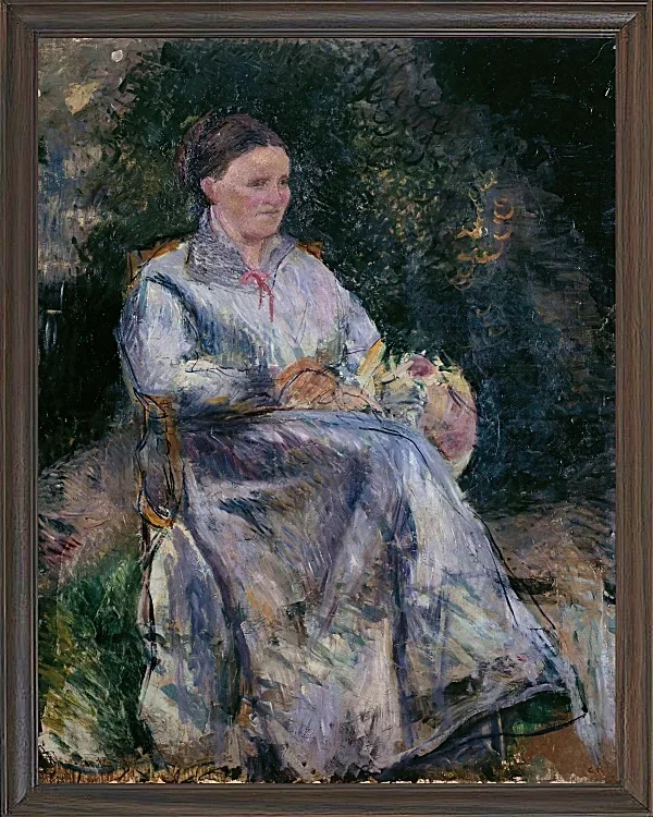 Camille Pissarro - Julie Pissarro im Garten 1874 | Giclée Kunstdruck gerahmt