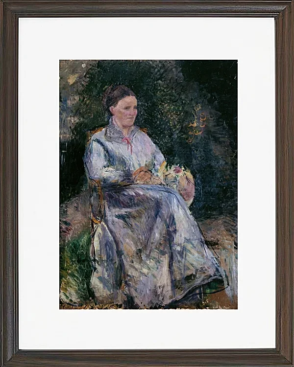 Camille Pissarro - Julie Pissarro im Garten 1874 | Giclée Kunstdruck gerahmt