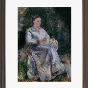 Camille Pissarro - Julie Pissarro im Garten 1874 | Giclée Kunstdruck gerahmt