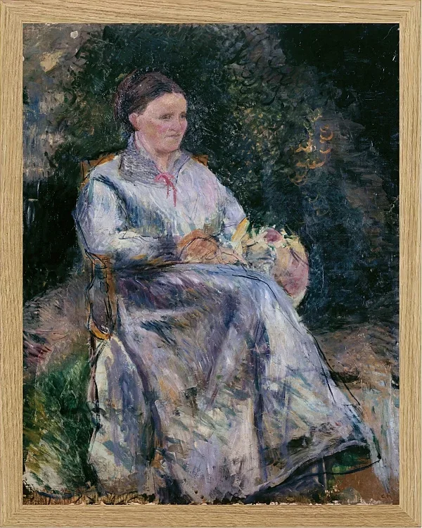 Camille Pissarro - Julie Pissarro im Garten 1874 | Giclée Kunstdruck gerahmt