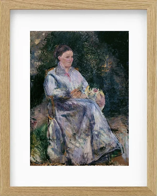 Camille Pissarro - Julie Pissarro im Garten 1874 | Giclée Kunstdruck gerahmt