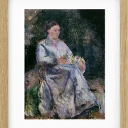 Camille Pissarro - Julie Pissarro im Garten 1874 | Giclée Kunstdruck gerahmt