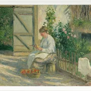 Camille Pissarro - Julie Pissarro schält Gemüse 1878 | Giclée Kunstdruck gerahmt