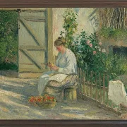 Camille Pissarro - Julie Pissarro schält Gemüse 1878 | Giclée Kunstdruck gerahmt