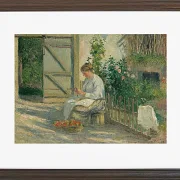 Camille Pissarro - Julie Pissarro schält Gemüse 1878 | Giclée Kunstdruck gerahmt