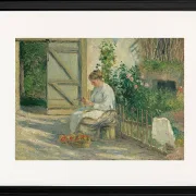 Camille Pissarro - Julie Pissarro schält Gemüse 1878 | Giclée Kunstdruck gerahmt