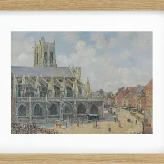 Camille Pissarro - Kirche Saint-Jacques in Dieppe, Morgen, Sonntag 1901 | Giclée Kunstdruck gerahmt