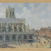 Camille Pissarro - Kirche Saint-Jacques in Dieppe, Morgen, Sonntag 1901 | Giclée Kunstdruck gerahmt