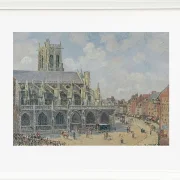 Camille Pissarro - Kirche Saint-Jacques in Dieppe, Morgen, Sonntag 1901 | Giclée Kunstdruck gerahmt
