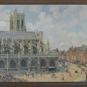 Camille Pissarro - Kirche Saint-Jacques in Dieppe, Morgen, Sonntag 1901 | Giclée Kunstdruck gerahmt