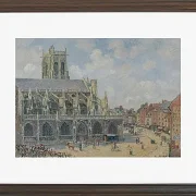 Camille Pissarro - Kirche Saint-Jacques in Dieppe, Morgen, Sonntag 1901 | Giclée Kunstdruck gerahmt