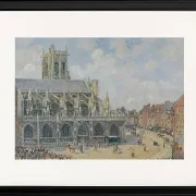 Camille Pissarro - Kirche Saint-Jacques in Dieppe, Morgen, Sonntag 1901 | Giclée Kunstdruck gerahmt