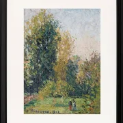 Camille Pissarro - Landschaft mit zwei Figuren, Éragny, Herbst 1902 | Giclée Kunstdruck gerahmt