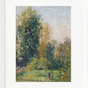 Camille Pissarro - Landschaft mit zwei Figuren, Éragny, Herbst 1902 | Giclée Kunstdruck gerahmt