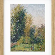 Camille Pissarro - Landschaft mit zwei Figuren, Éragny, Herbst 1902 | Giclée Kunstdruck gerahmt