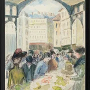 Camille Pissarro - Les Halles centrale, der Gemüsemarkt 1901 | Giclée Kunstdruck gerahmt