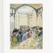 Camille Pissarro - Les Halles centrale, der Gemüsemarkt 1901 | Giclée Kunstdruck gerahmt