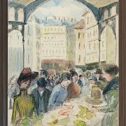 Camille Pissarro - Les Halles centrale, der Gemüsemarkt 1901 | Giclée Kunstdruck gerahmt