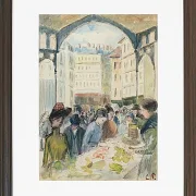 Camille Pissarro - Les Halles centrale, der Gemüsemarkt 1901 | Giclée Kunstdruck gerahmt