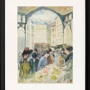 Camille Pissarro - Les Halles centrale, der Gemüsemarkt 1901 | Giclée Kunstdruck gerahmt