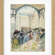 Camille Pissarro - Les Halles centrale, der Gemüsemarkt 1901 | Giclée Kunstdruck gerahmt