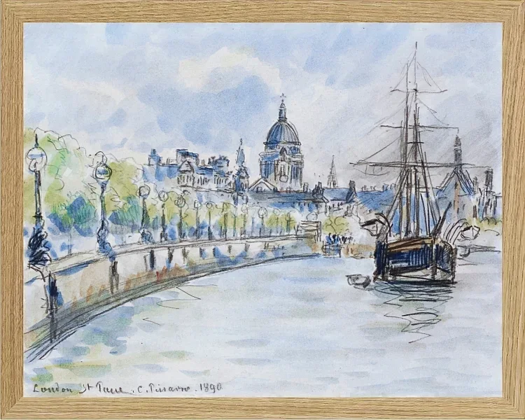 Camille Pissarro - London, St. Paul’s Cathedral 1890 | Giclée Kunstdruck gerahmt