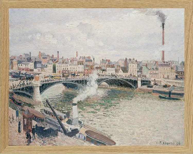 Camille Pissarro - Morgen, ein bewölkter Tag, Rouen 1896 | Giclée Kunstdruck gerahmt