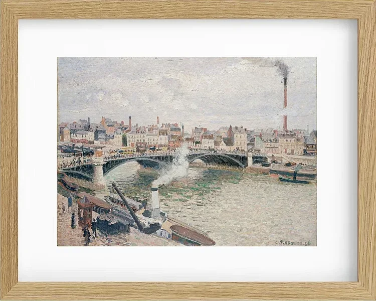 Camille Pissarro - Morgen, ein bewölkter Tag, Rouen 1896 | Giclée Kunstdruck gerahmt