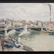 Camille Pissarro - Morgen, ein bewölkter Tag, Rouen 1896 | Giclée Kunstdruck gerahmt
