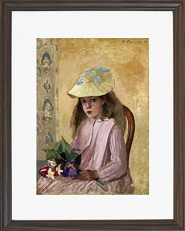 Camille Pissarro - Porträt der Tochter des Künstlers 1872 | Giclée Kunstdruck gerahmt