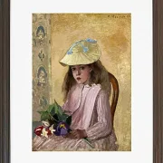 Camille Pissarro - Porträt der Tochter des Künstlers 1872 | Giclée Kunstdruck gerahmt
