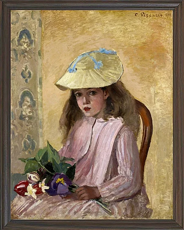 Camille Pissarro - Porträt der Tochter des Künstlers 1872 | Giclée Kunstdruck gerahmt