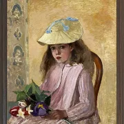 Camille Pissarro - Porträt der Tochter des Künstlers 1872 | Giclée Kunstdruck gerahmt