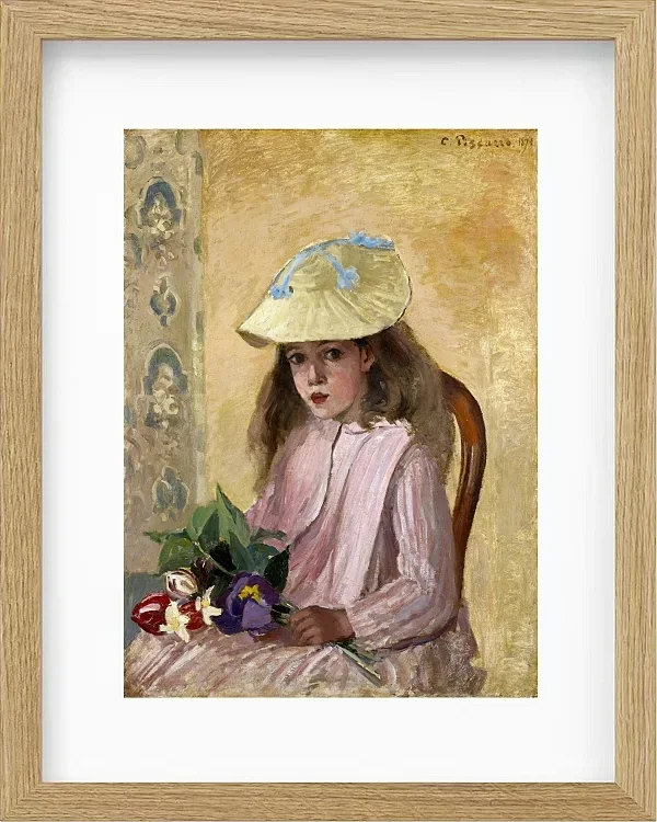 Camille Pissarro - Porträt der Tochter des Künstlers 1872 | Giclée Kunstdruck gerahmt