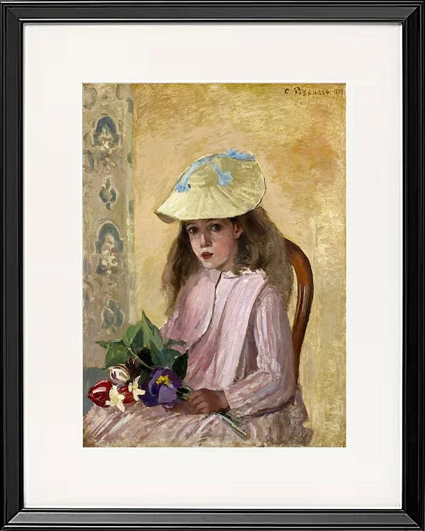 Camille Pissarro - Porträt der Tochter des Künstlers 1872 | Giclée Kunstdruck gerahmt