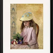 Camille Pissarro - Porträt der Tochter des Künstlers 1872 | Giclée Kunstdruck gerahmt