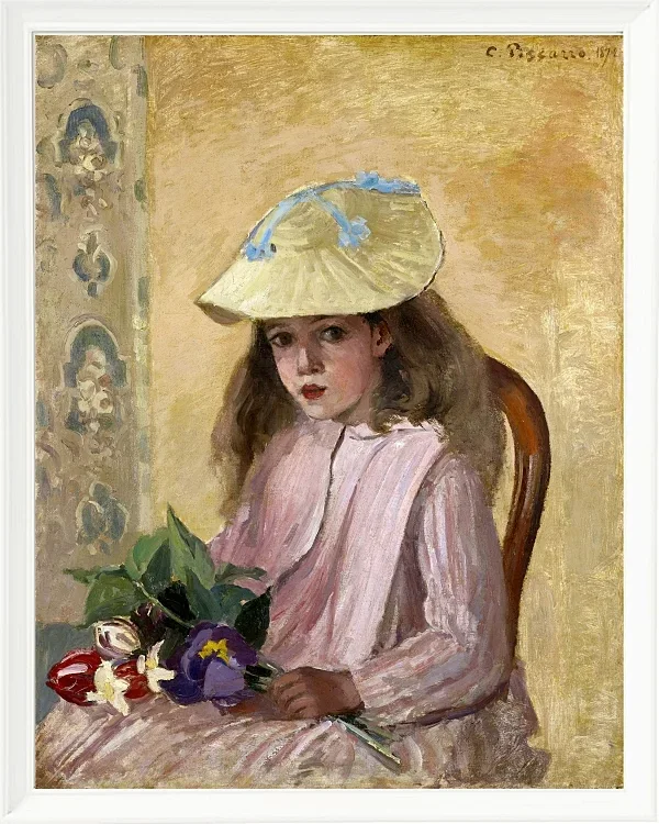 Camille Pissarro - Porträt der Tochter des Künstlers 1872 | Giclée Kunstdruck gerahmt