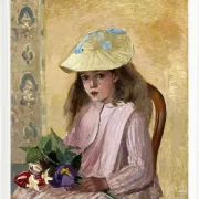 Camille Pissarro - Porträt der Tochter des Künstlers 1872 | Giclée Kunstdruck gerahmt