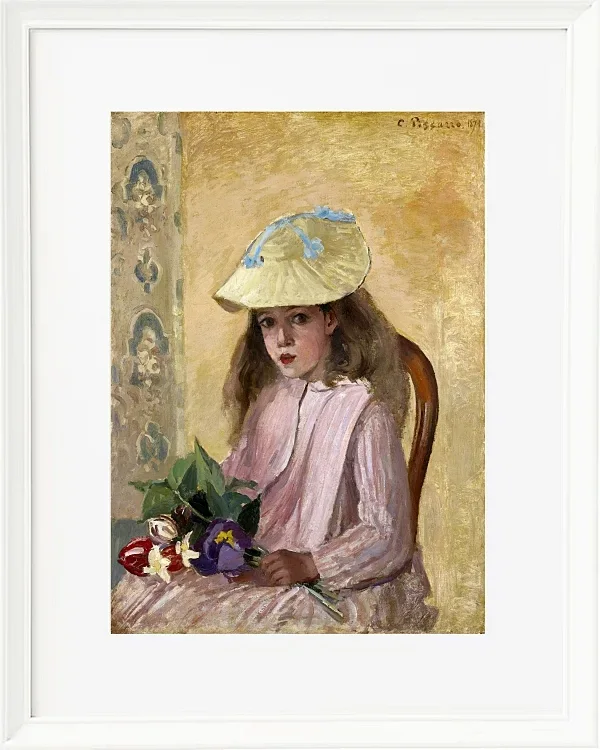 Camille Pissarro - Porträt der Tochter des Künstlers 1872 | Giclée Kunstdruck gerahmt