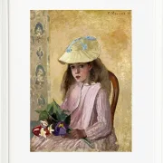 Camille Pissarro - Porträt der Tochter des Künstlers 1872 | Giclée Kunstdruck gerahmt