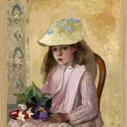Camille Pissarro - Porträt der Tochter des Künstlers 1872 | Giclée Kunstdruck gerahmt