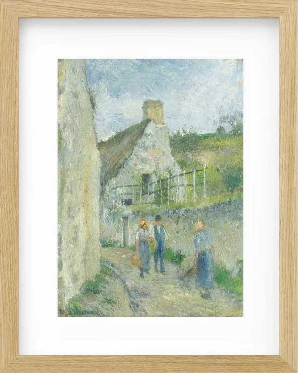 Camille Pissarro - Rue des Roches in Valhermeil, Auvers Sur Oise 1880 | Giclée Kunstdruck gerahmt