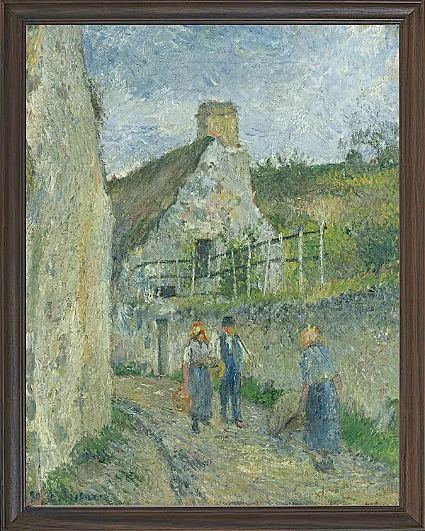 Camille Pissarro - Rue des Roches in Valhermeil, Auvers Sur Oise 1880 | Giclée Kunstdruck gerahmt