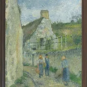 Camille Pissarro - Rue des Roches in Valhermeil, Auvers Sur Oise 1880 | Giclée Kunstdruck gerahmt