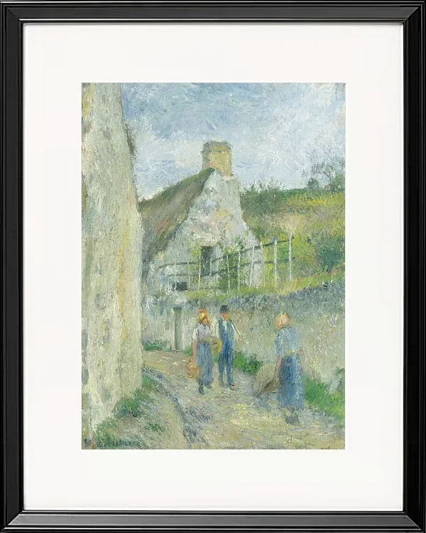 Camille Pissarro - Rue des Roches in Valhermeil, Auvers Sur Oise 1880 | Giclée Kunstdruck gerahmt